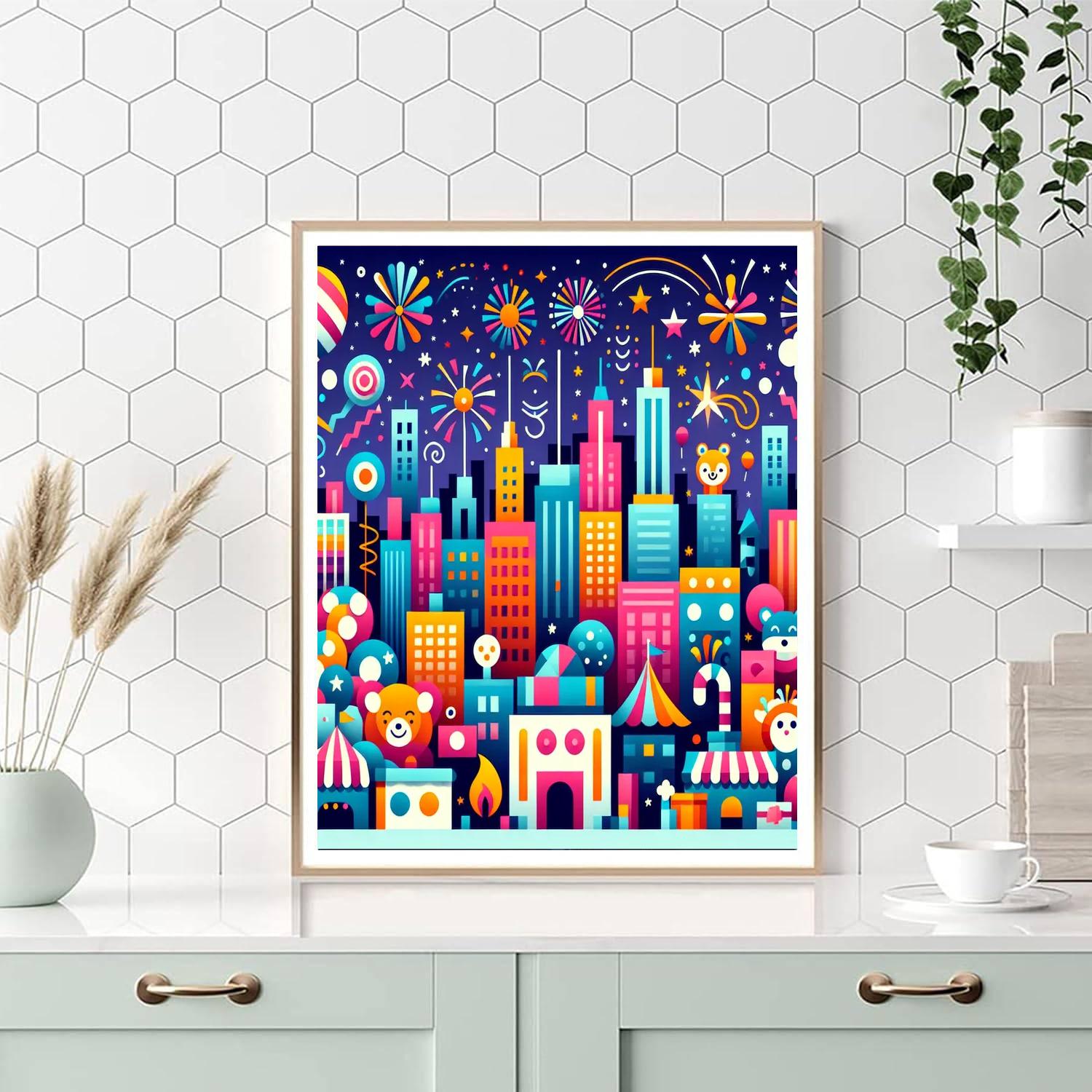 Cityscape Celebration Paint By Color
