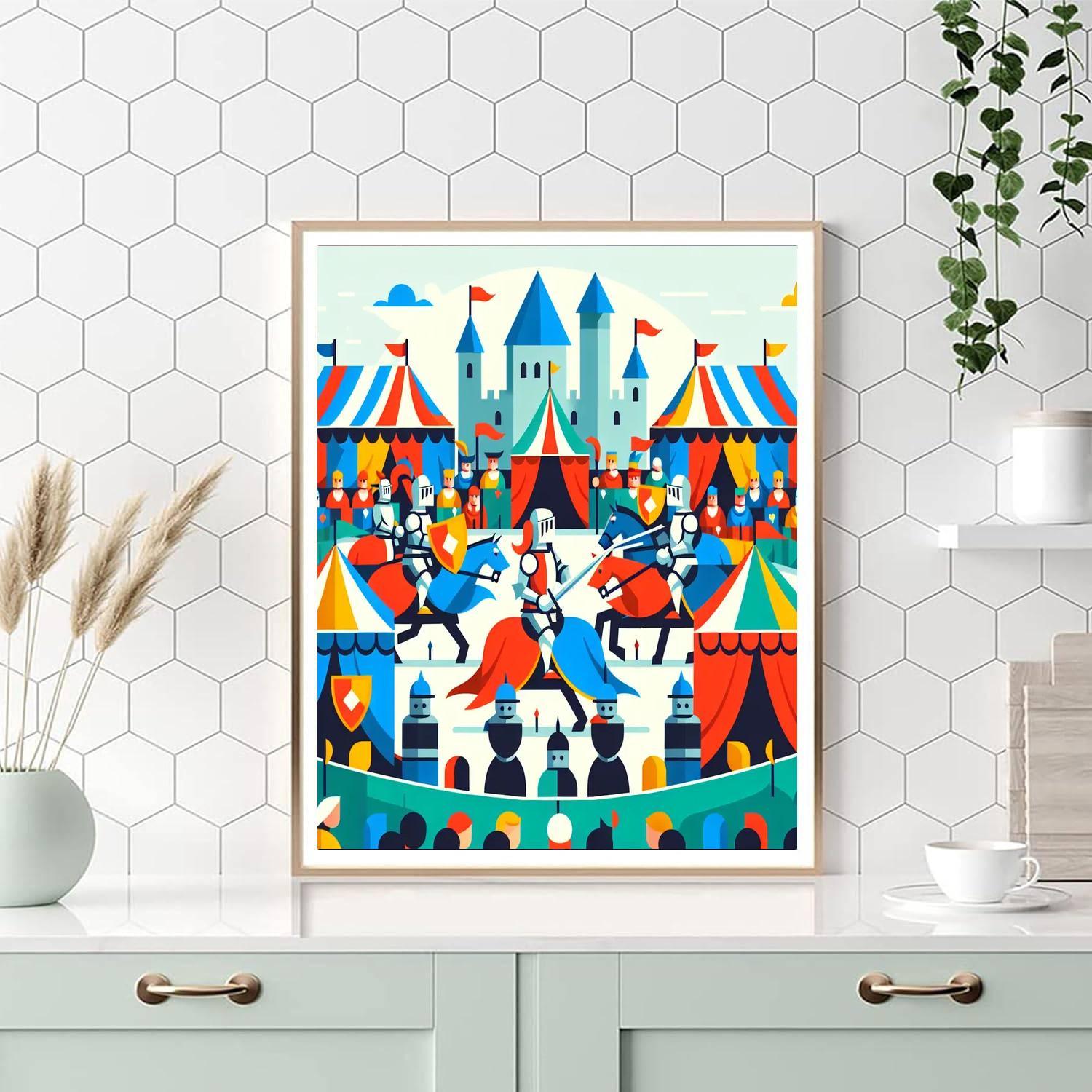 Medieval Festival With Jousting Knights Paint By Number