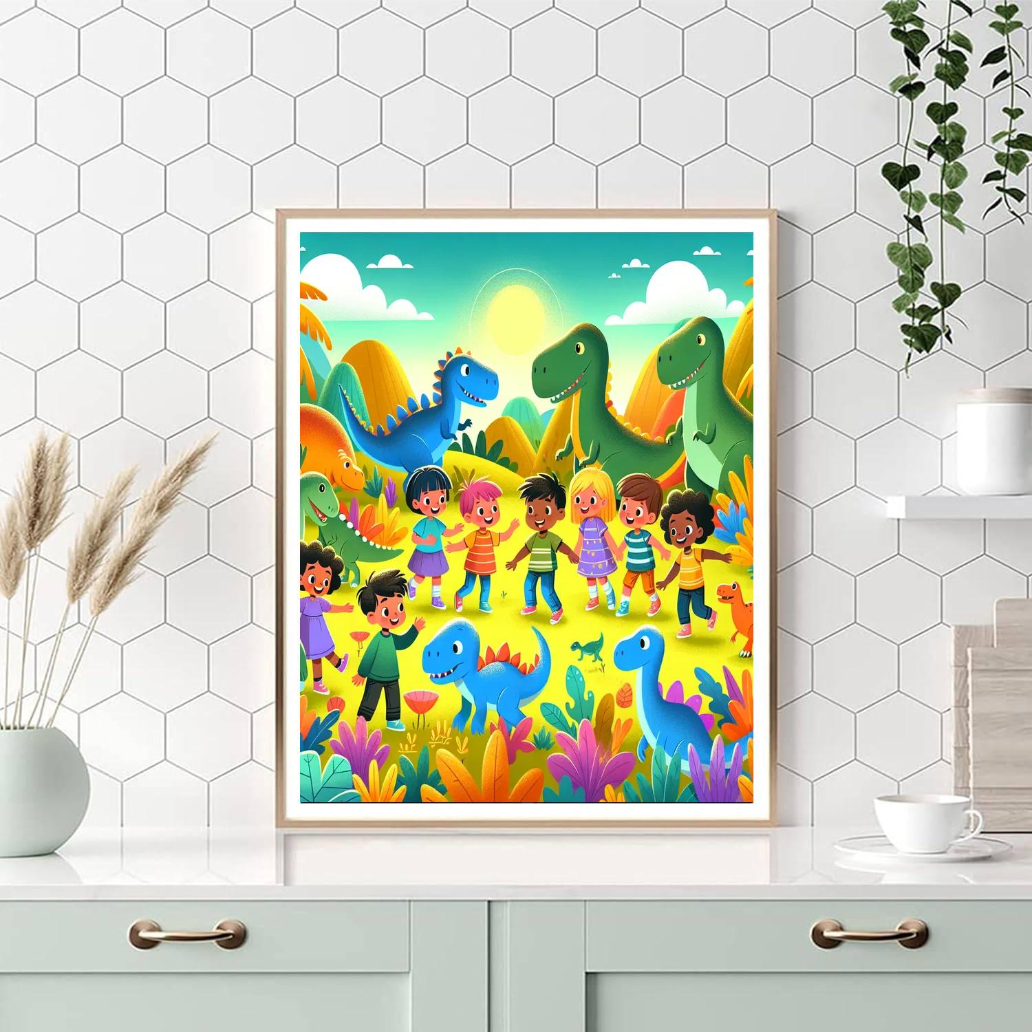 Dazzling Dinosaur Adventure Painting By Numbers Kit