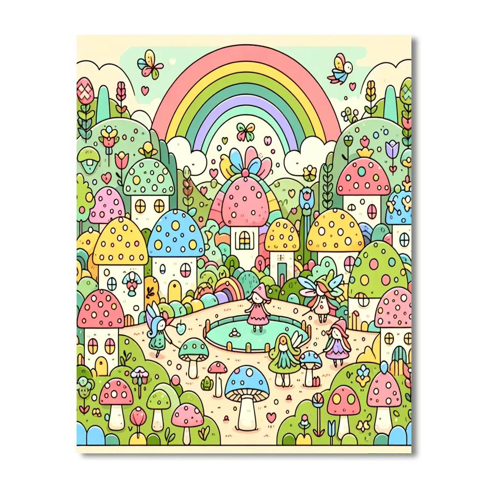 Artistic Fairy Village Paint By Color