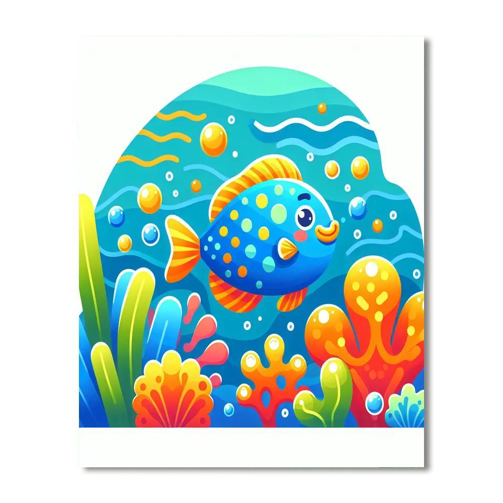 Joyful Tropical Fish Number Painting