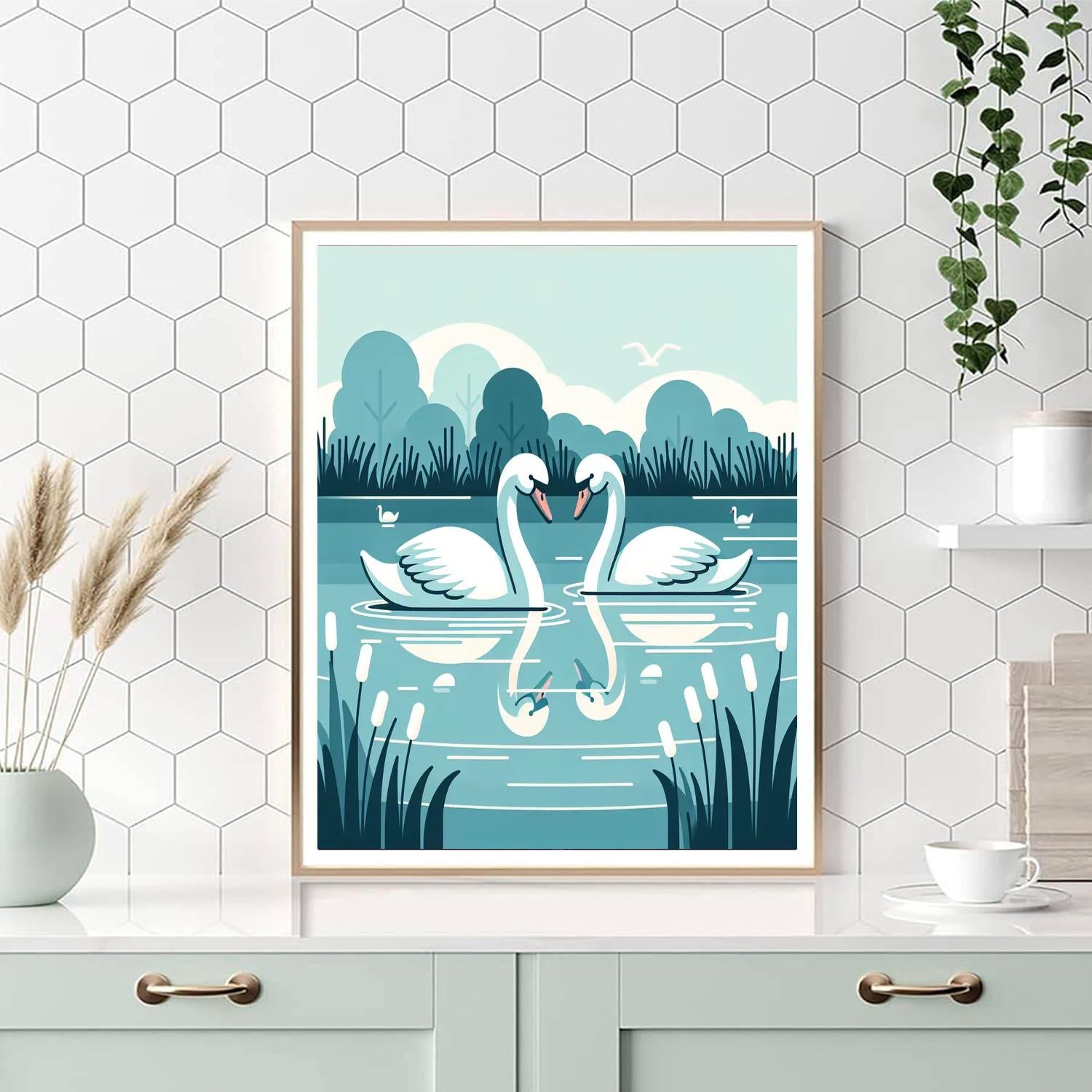 Soaring Swans Paint By Numbers Art