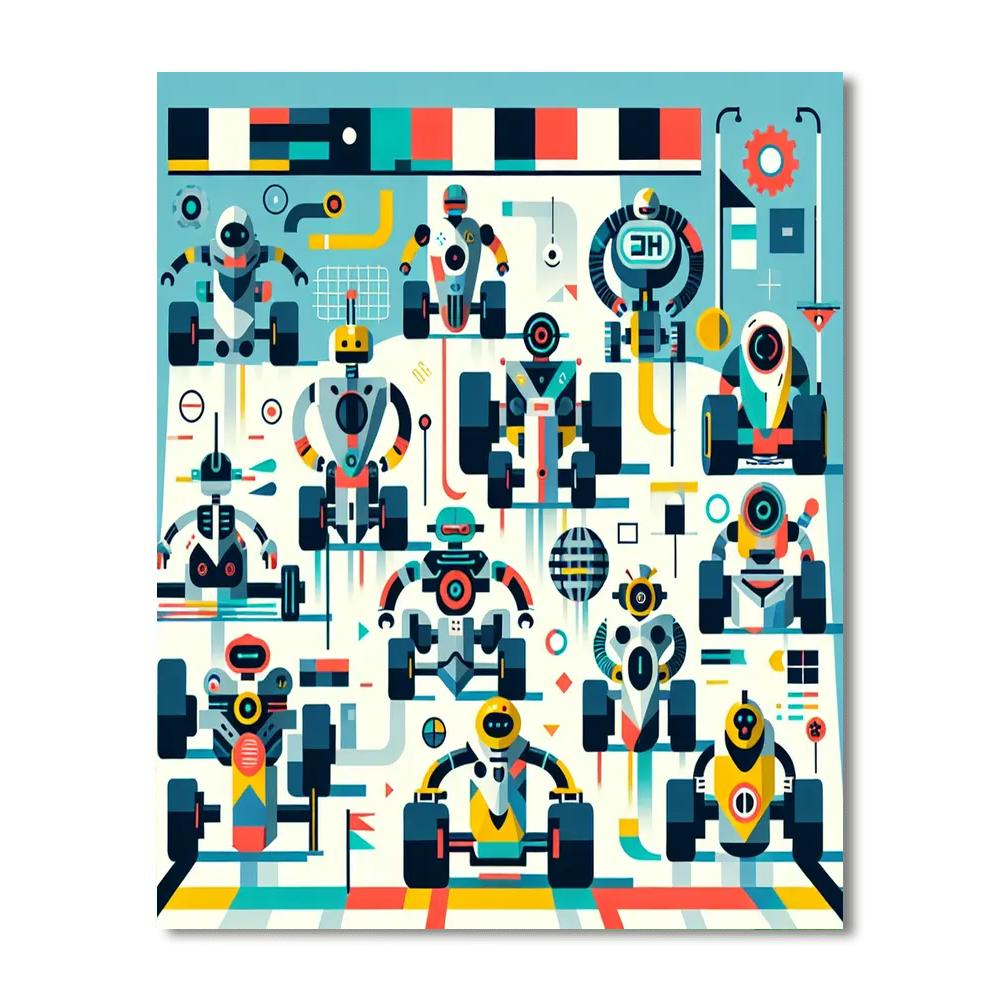 Robotic Racing League Paint By Numbers Art