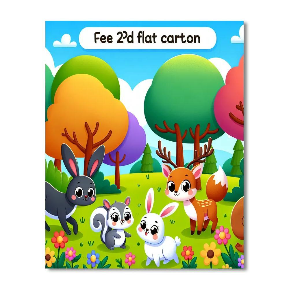 Cute Critters In The Forest Paint By Numbers Art