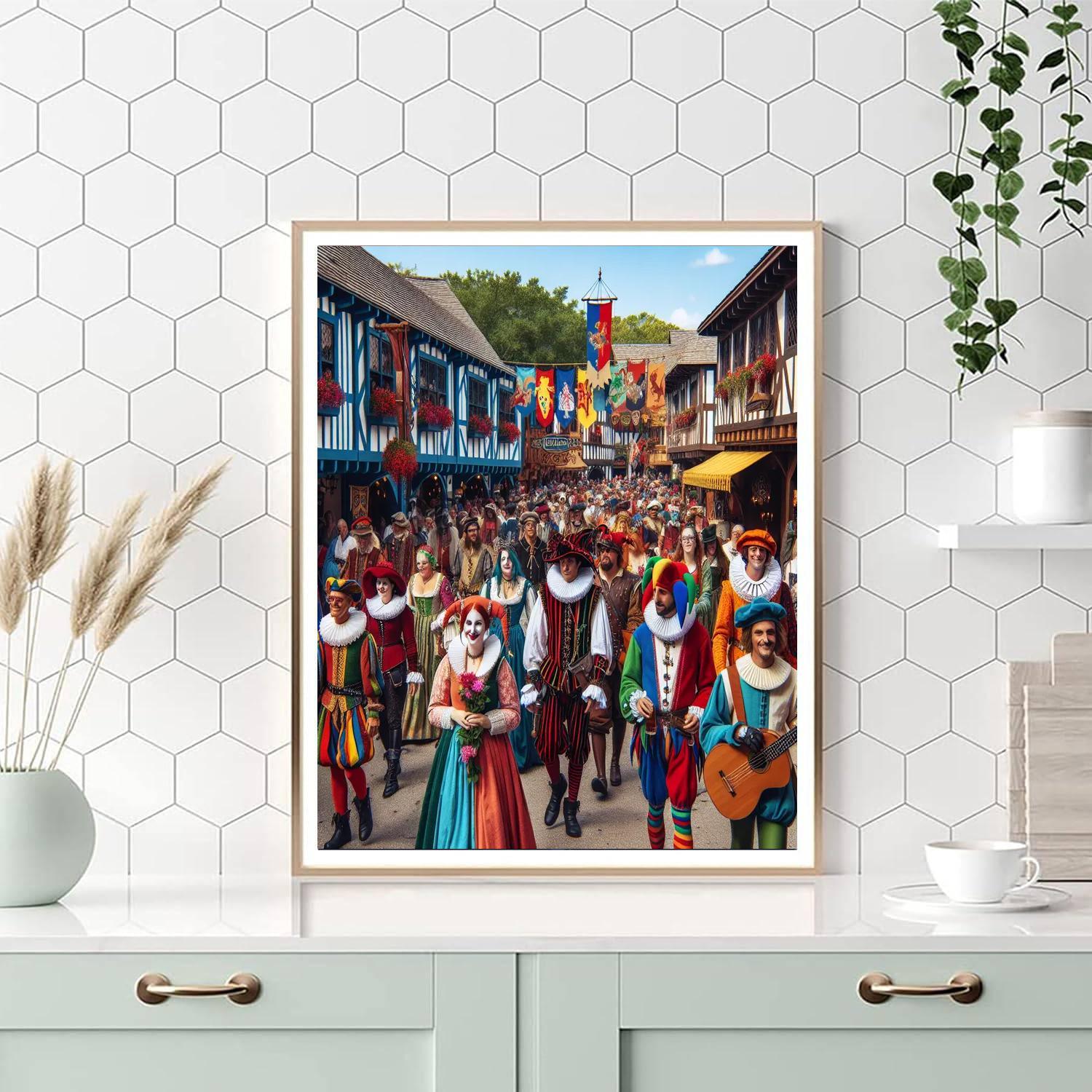Renaissance Festival Parade Paint By Numbers Art