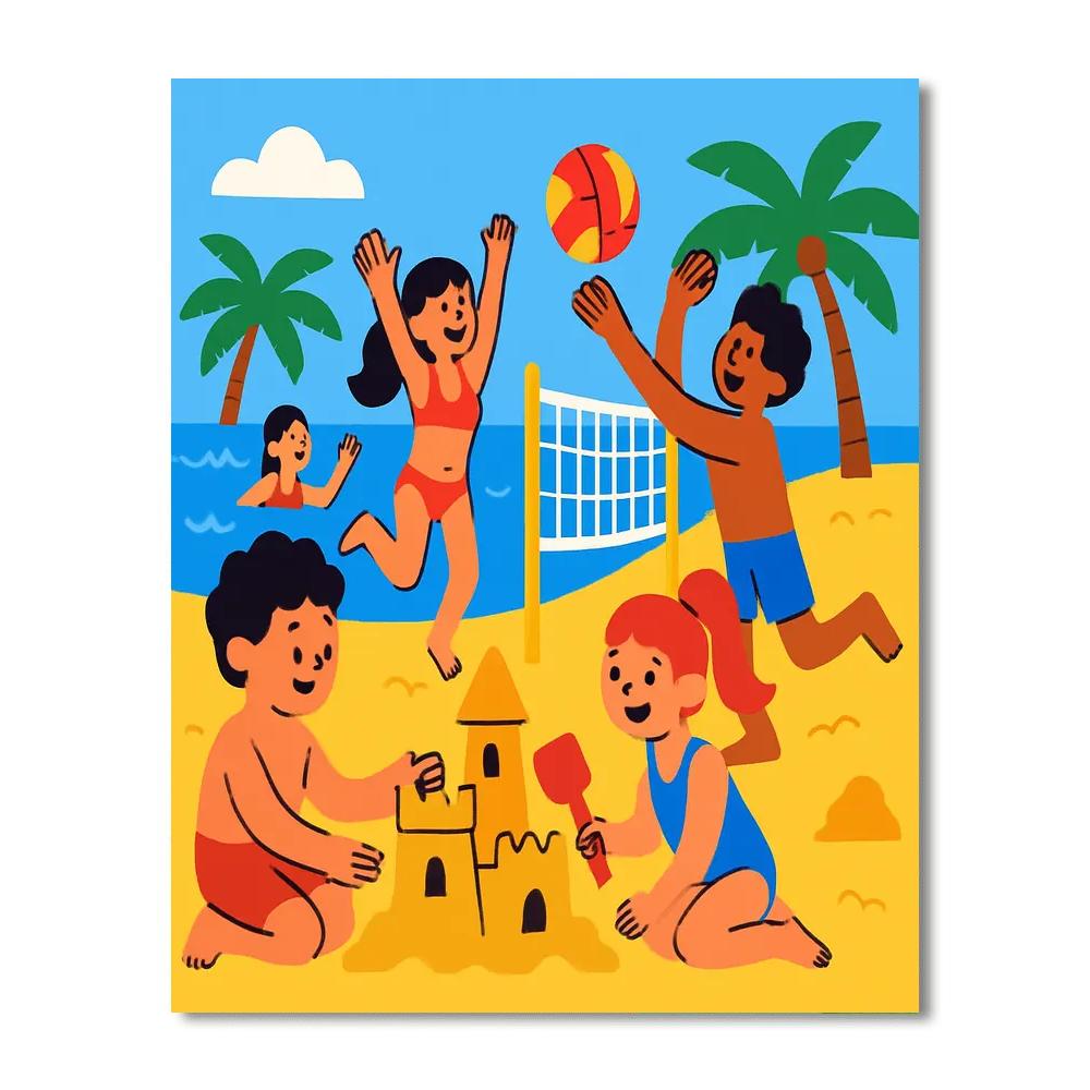 Playful Beach Party DIY Paint By Numbers