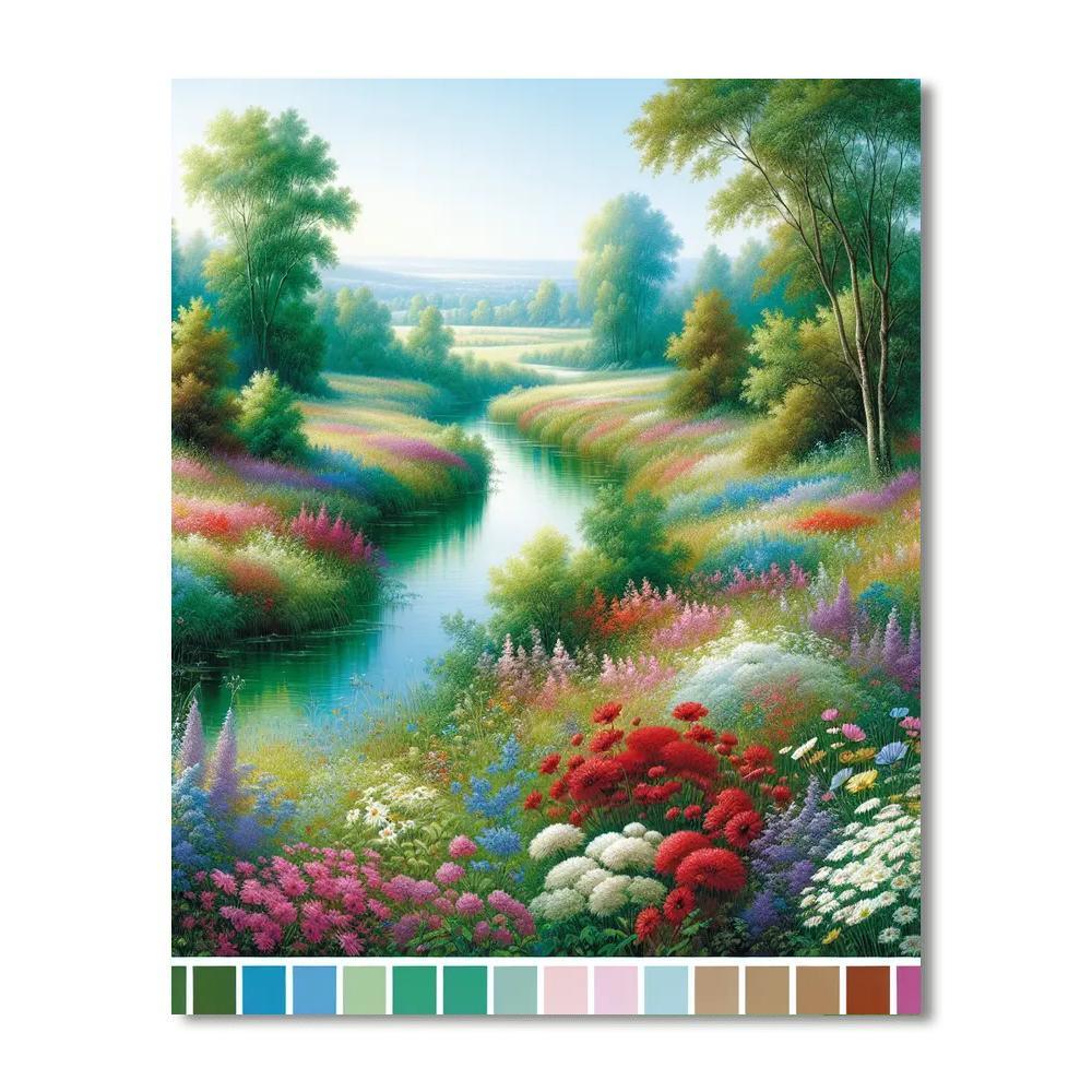 Riverside Meadow Bliss Paint By Numbers Art