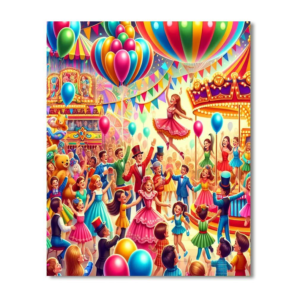 Charming Carnival Festival Number Painting