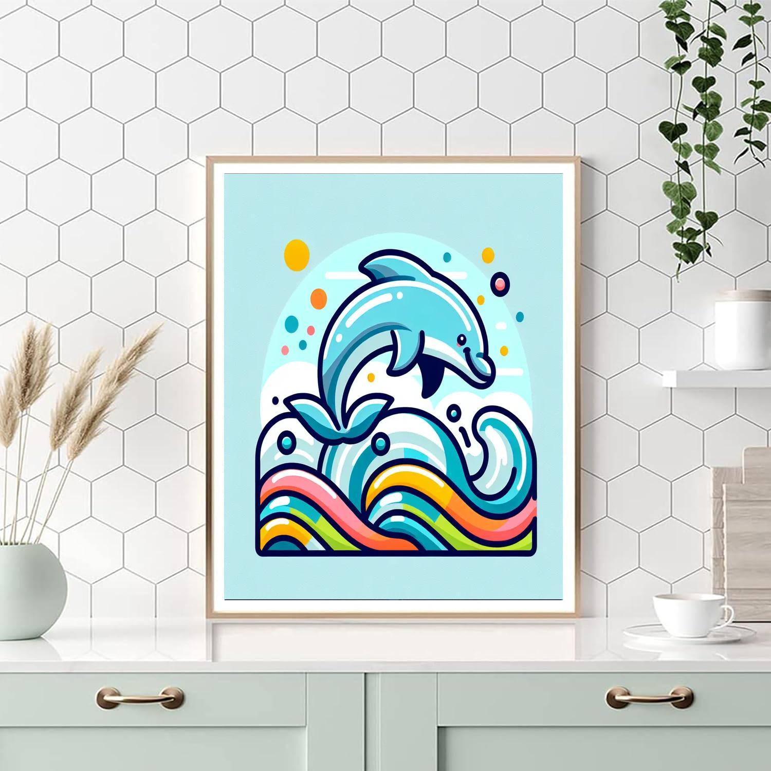 Oceanic Adventure With Dolphins Paint By Numbers Art