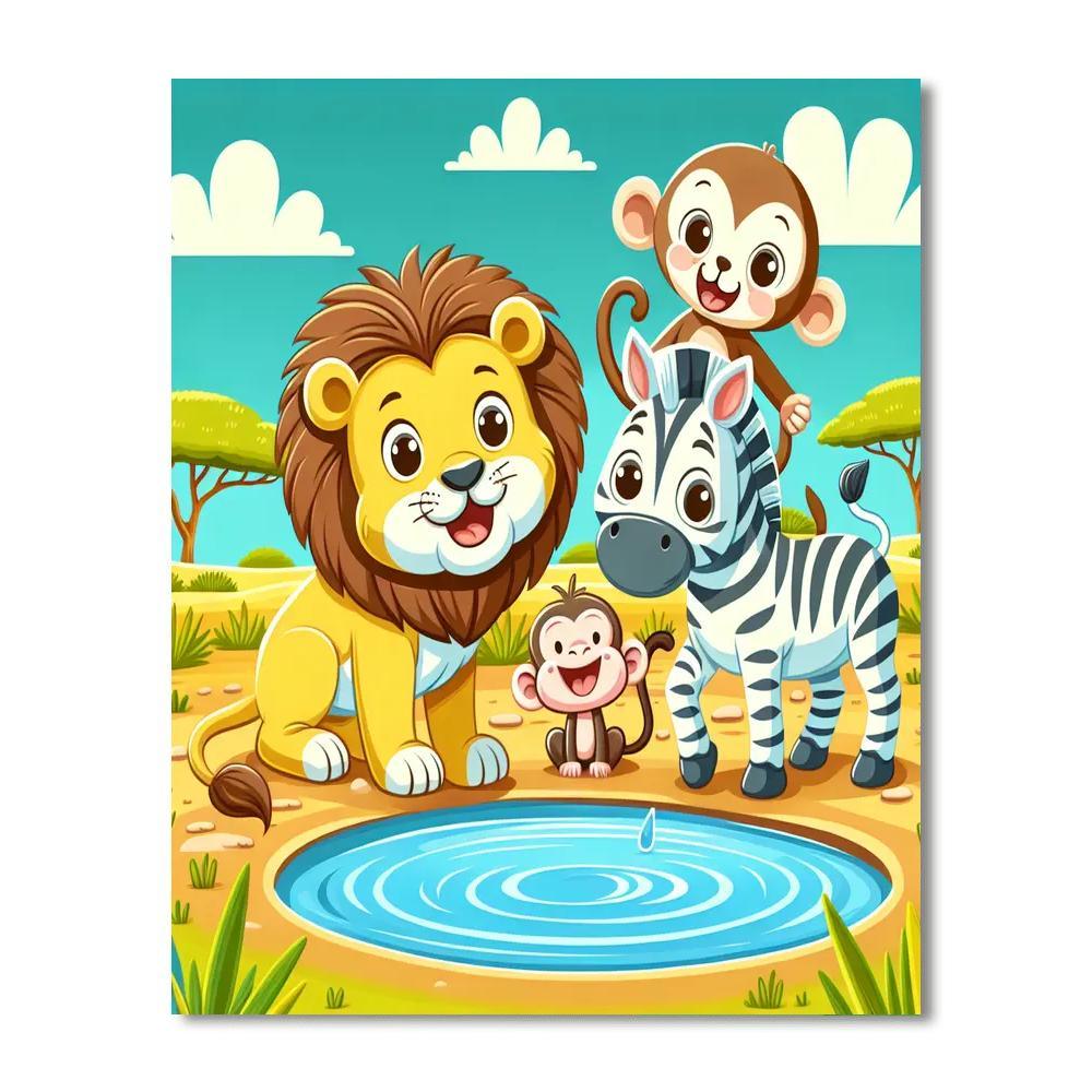 Animal Adventures In The Wild Painting Number Kit