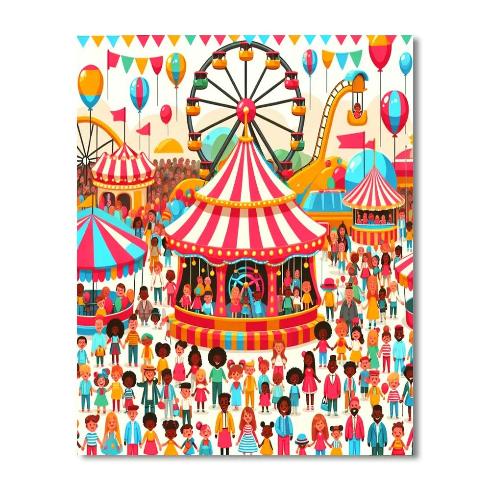 Carnival Of Fun And Friends Paint By Numbers Art