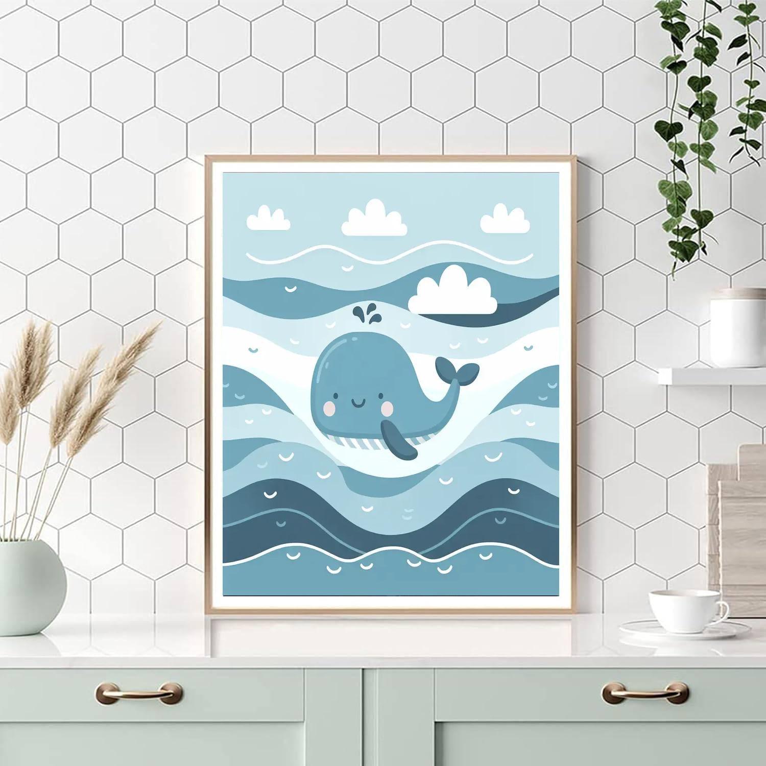 Friendly Whale Waves Paint By Number