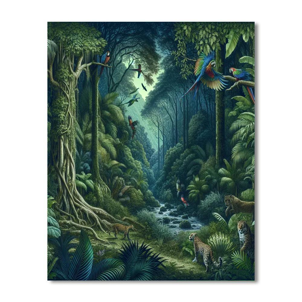 Ancient Jungle Enchantment Numbered Painting Kits