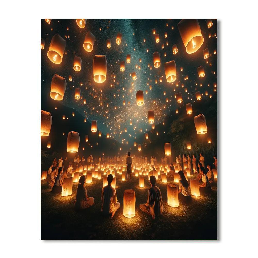 Taipei Sky Lantern Festival - Taiwan Paint By Numbers Kits