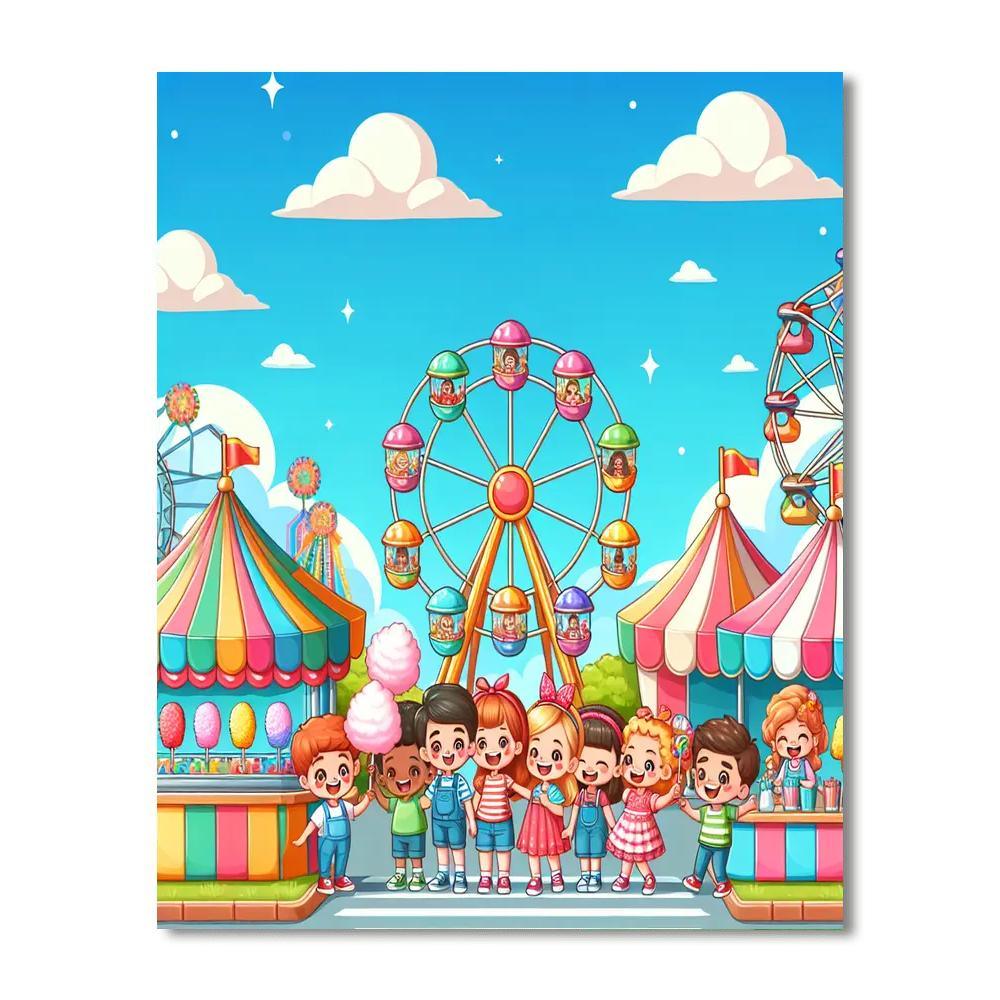 Sunny Carnival Adventure Paint By Numbers Art