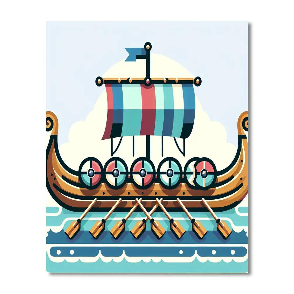 Viking Longship Voyage Numbered Painting Kits