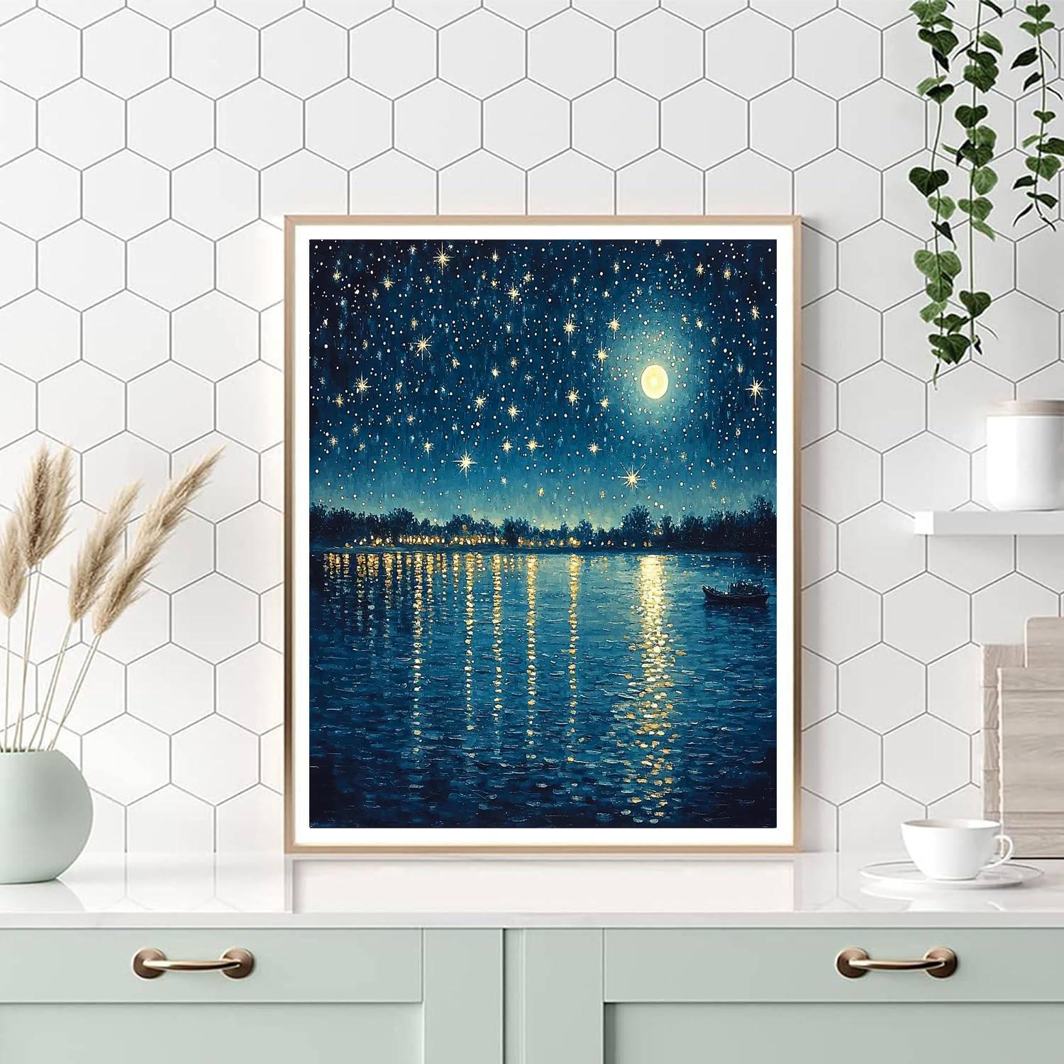 Georges Seurat Inspired Nocturnal Illumination  Numbered Painting Kits