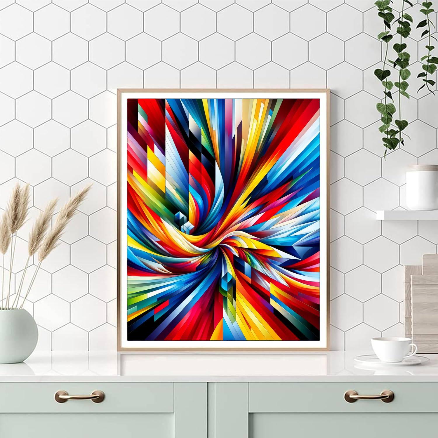 Vibrant Geometric Symphony Painting By Numbers Kit