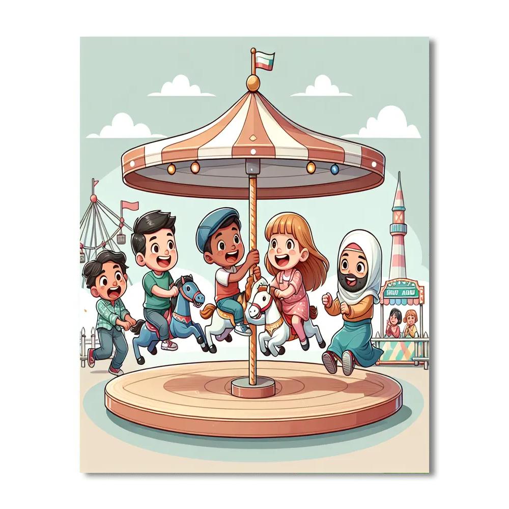 Fanciful Fairground Fun Numbered Painting Kits