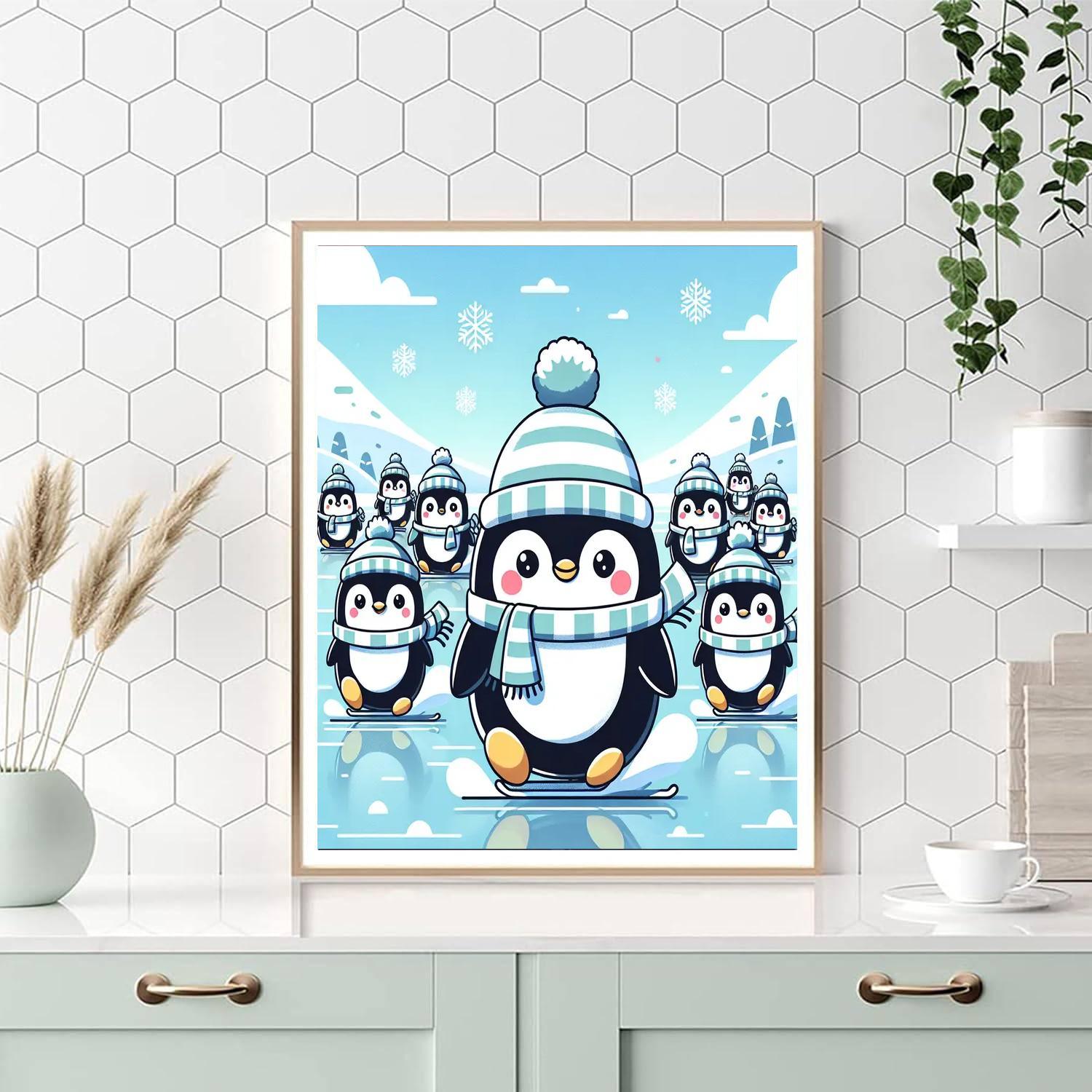 Whimsical Penguin Parade Paint By Numbers Kits