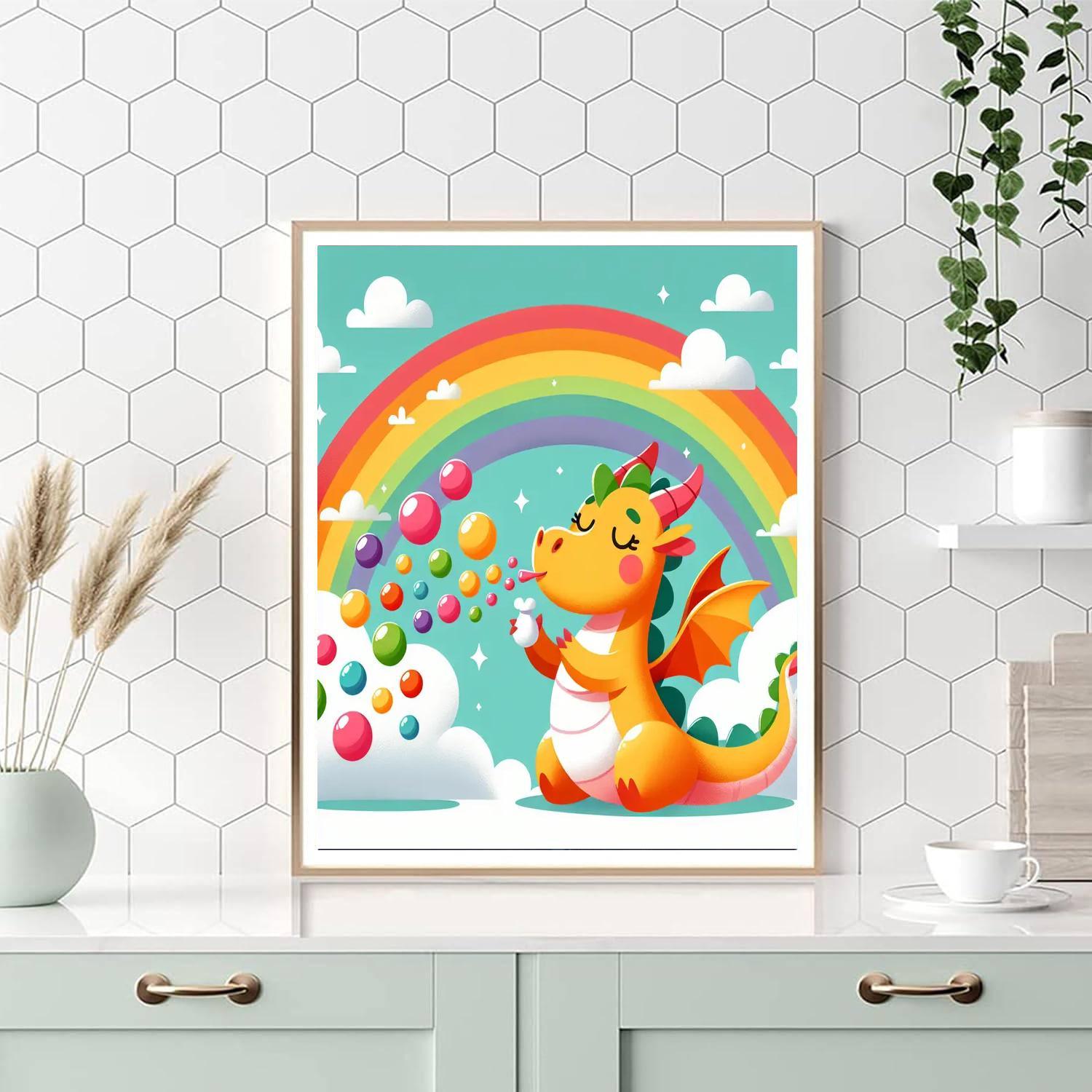 Bubbly Dragon Paint By Numbers
