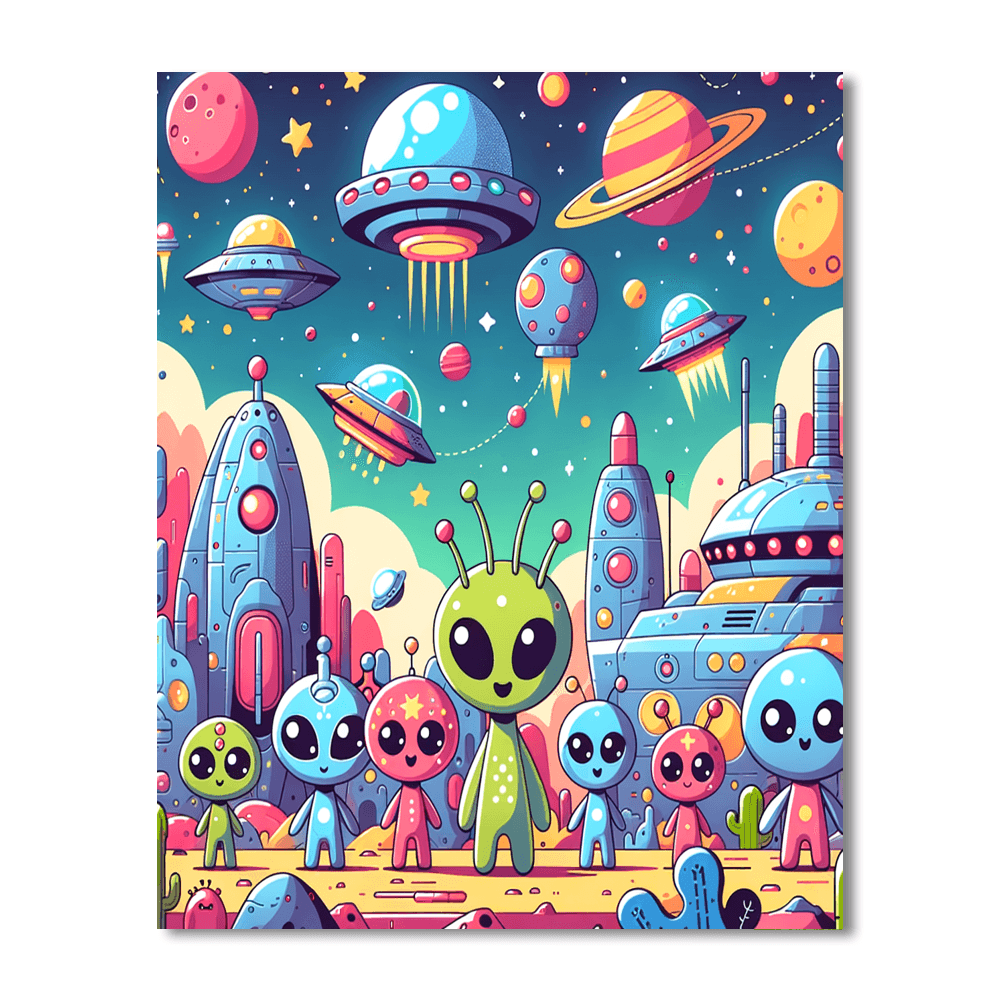 Cosmic Alien Encounter Paint By Color