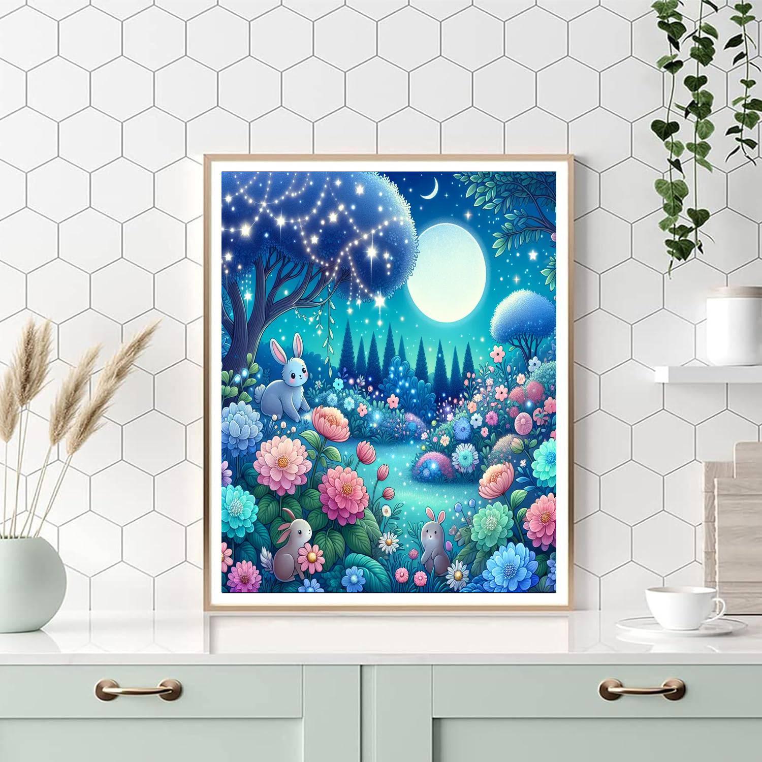 Enchanting Starlit Garden Numbered Painting Kits