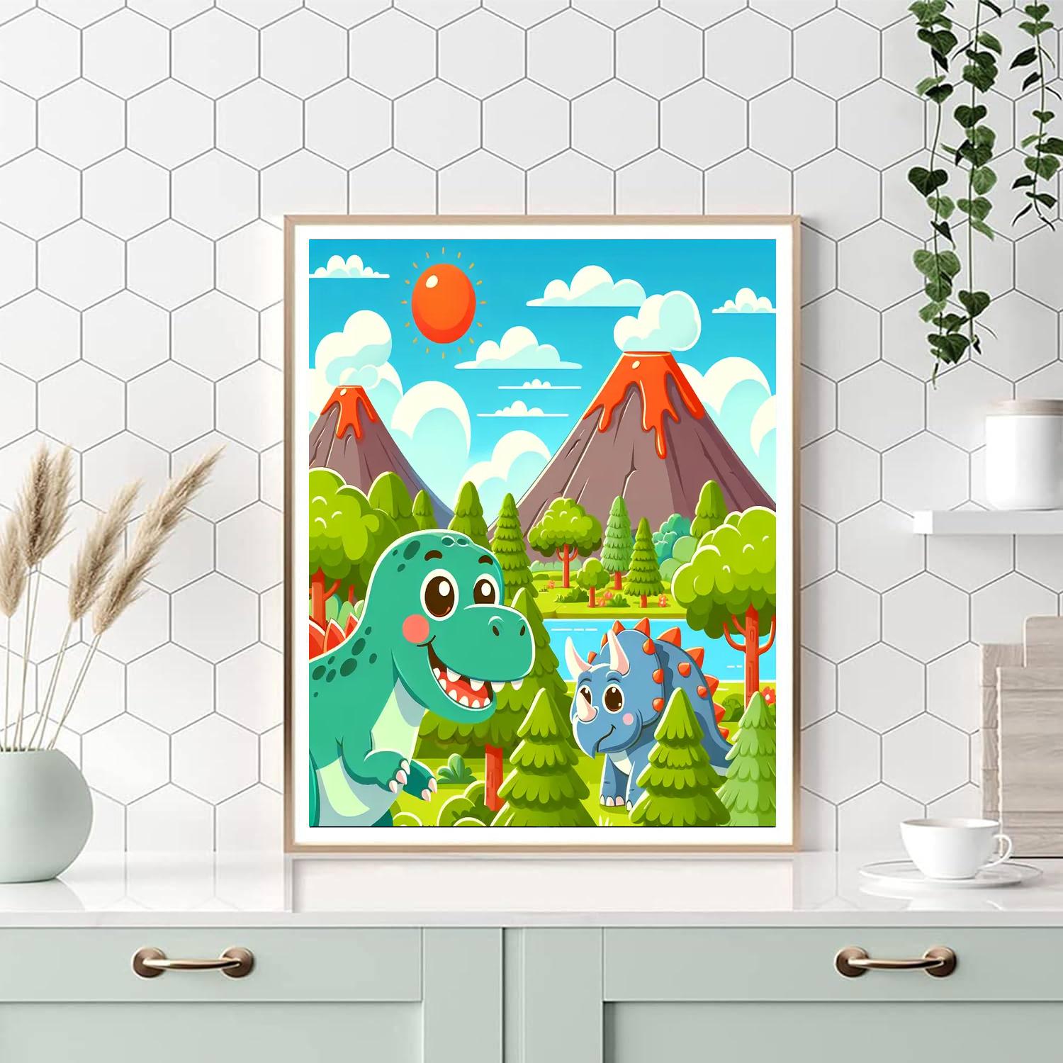 Dino Discovery Camp Painting Number Kit