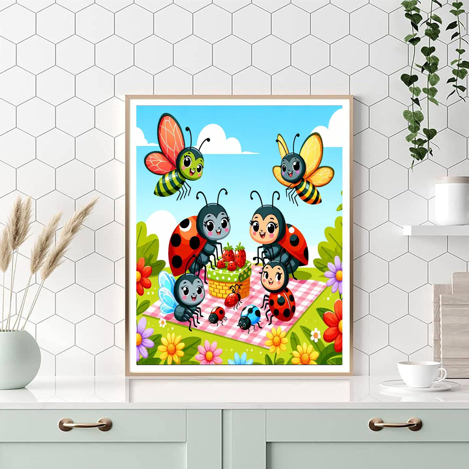 Colorful Bug Adventures Paint By Numbers
