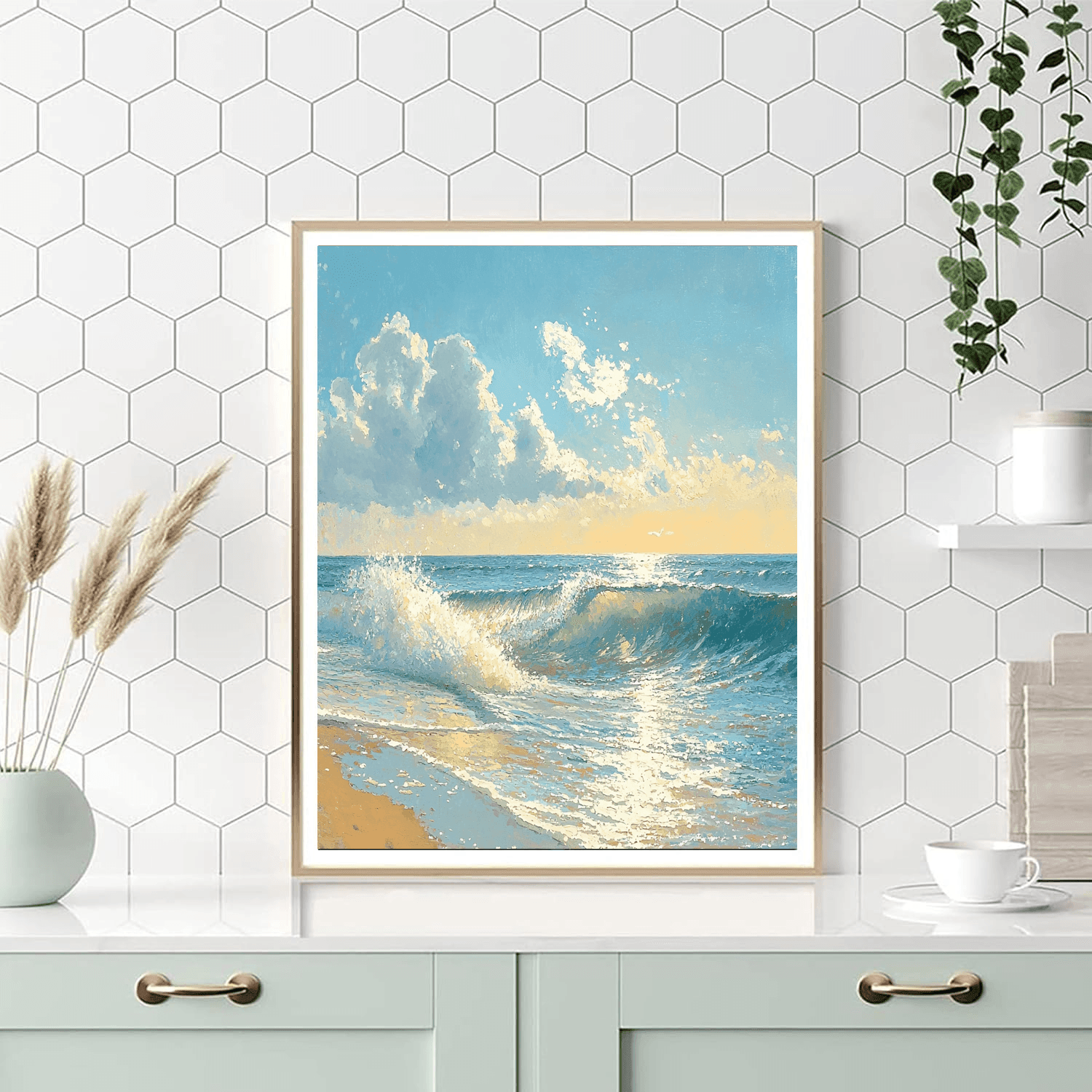 Homer Inspired Glimmering Ocean  Paint By Number