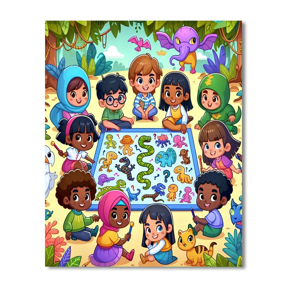 Jungle Mysteries And Riddles Painting Number Kit