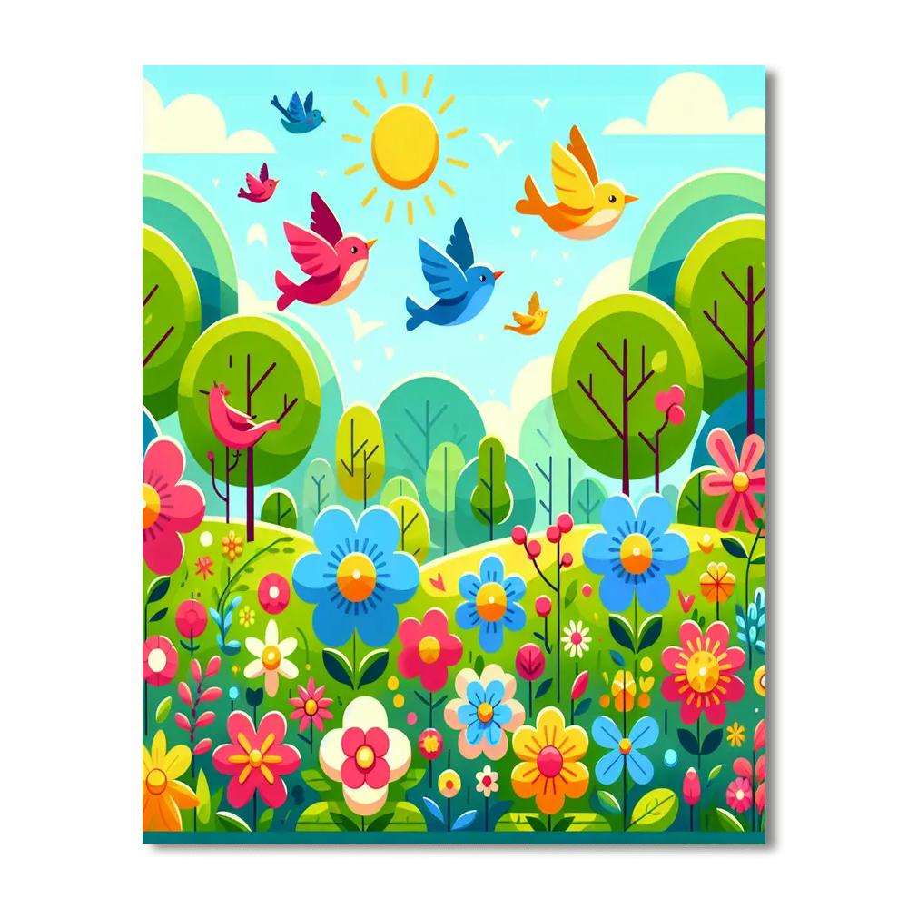 Springtime Stroll Numbered Painting Kits