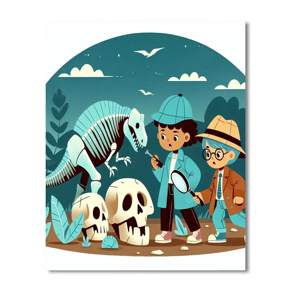 Dinosaur Detective Mystery DIY Paint By Numbers