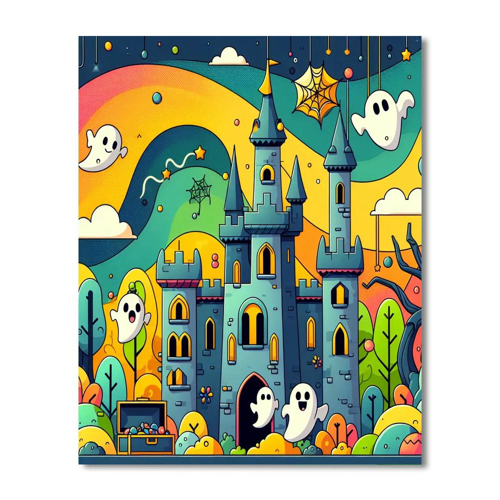 Spooky Castle Mystery Number Painting