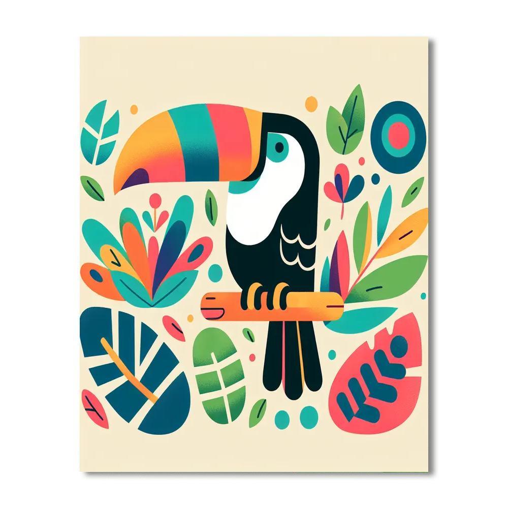 Tropical Paradise Toucan Painting By Numbers Kit
