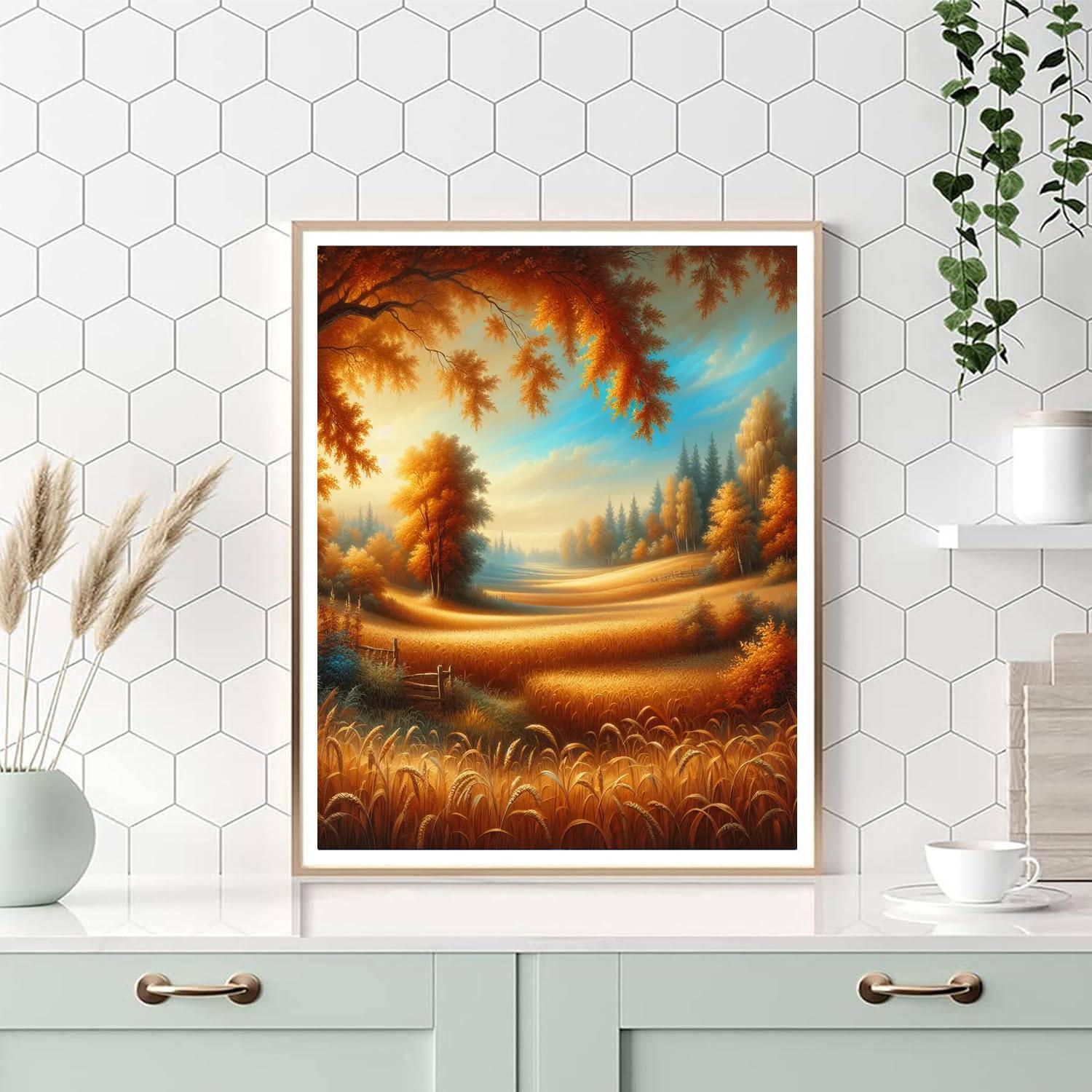 Charming Autumn Fields Paint By Numbers Art