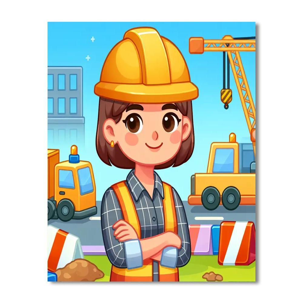 Construction Crew Fun Paint By Numbers Art