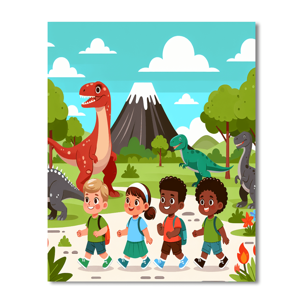 Dinosaur Adventure Park Paint By Color