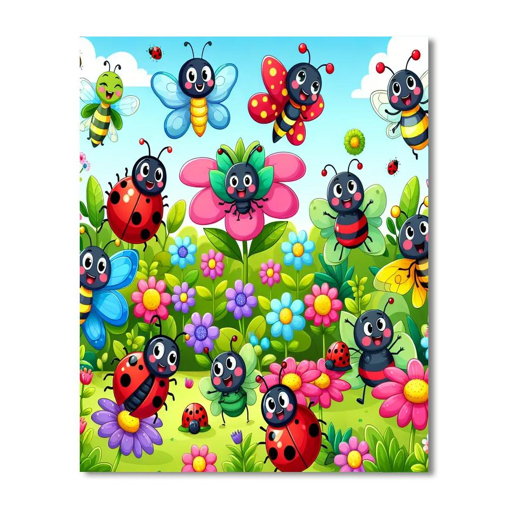 Friendly Garden Bugs Numbered Painting Kits