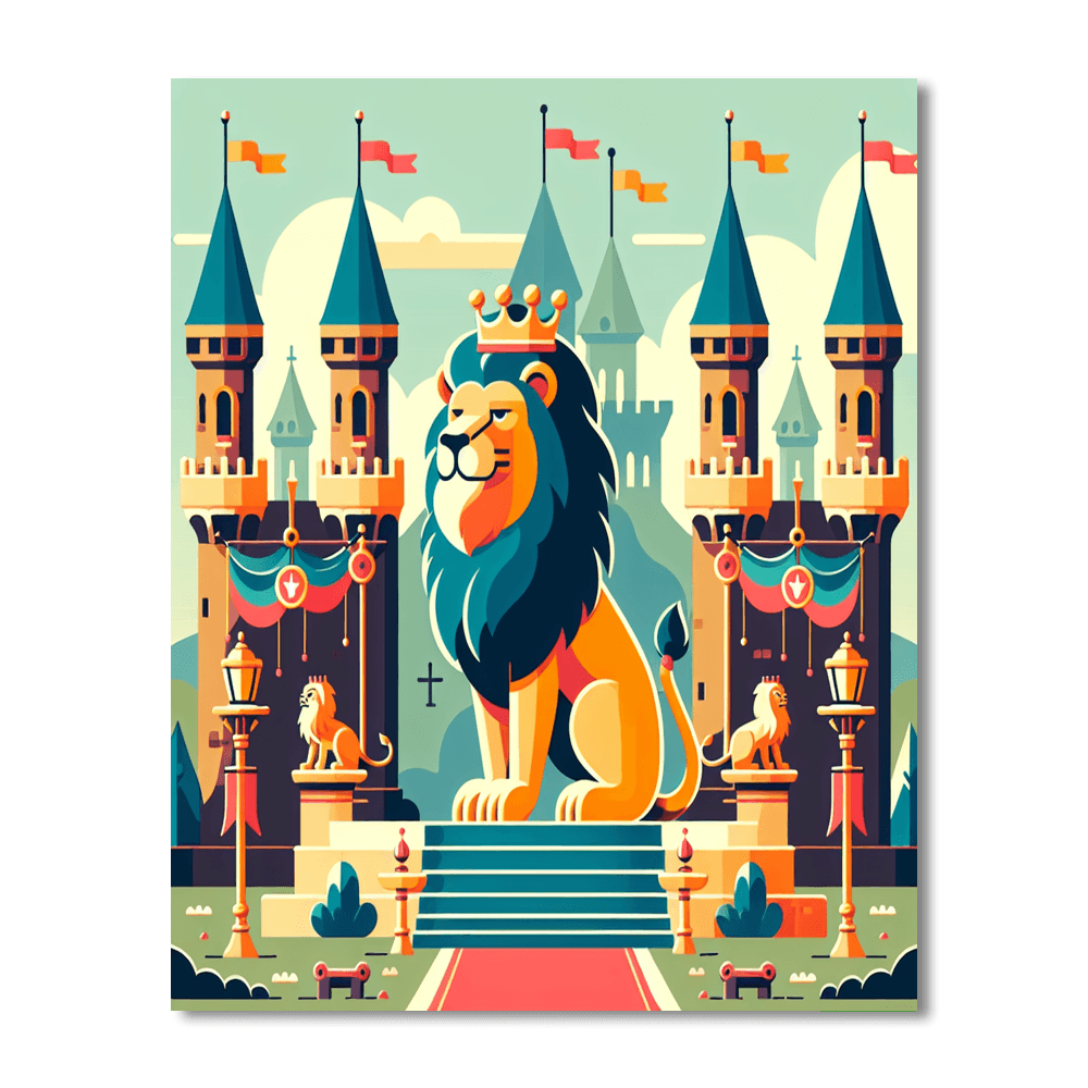 Royal Kingdom With Friendly Lions Paint By Number