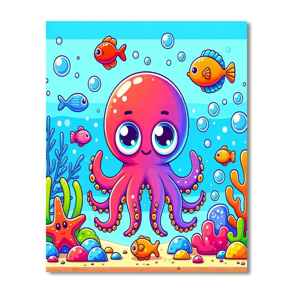 Curious Octopus Paint By Numbers Art