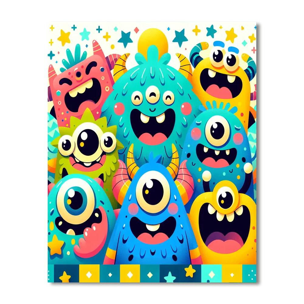 Friendly Monster Mashup Paint By Numbers