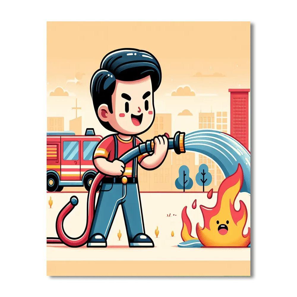 Brave Firefighter's Day Paint By Numbers Kits