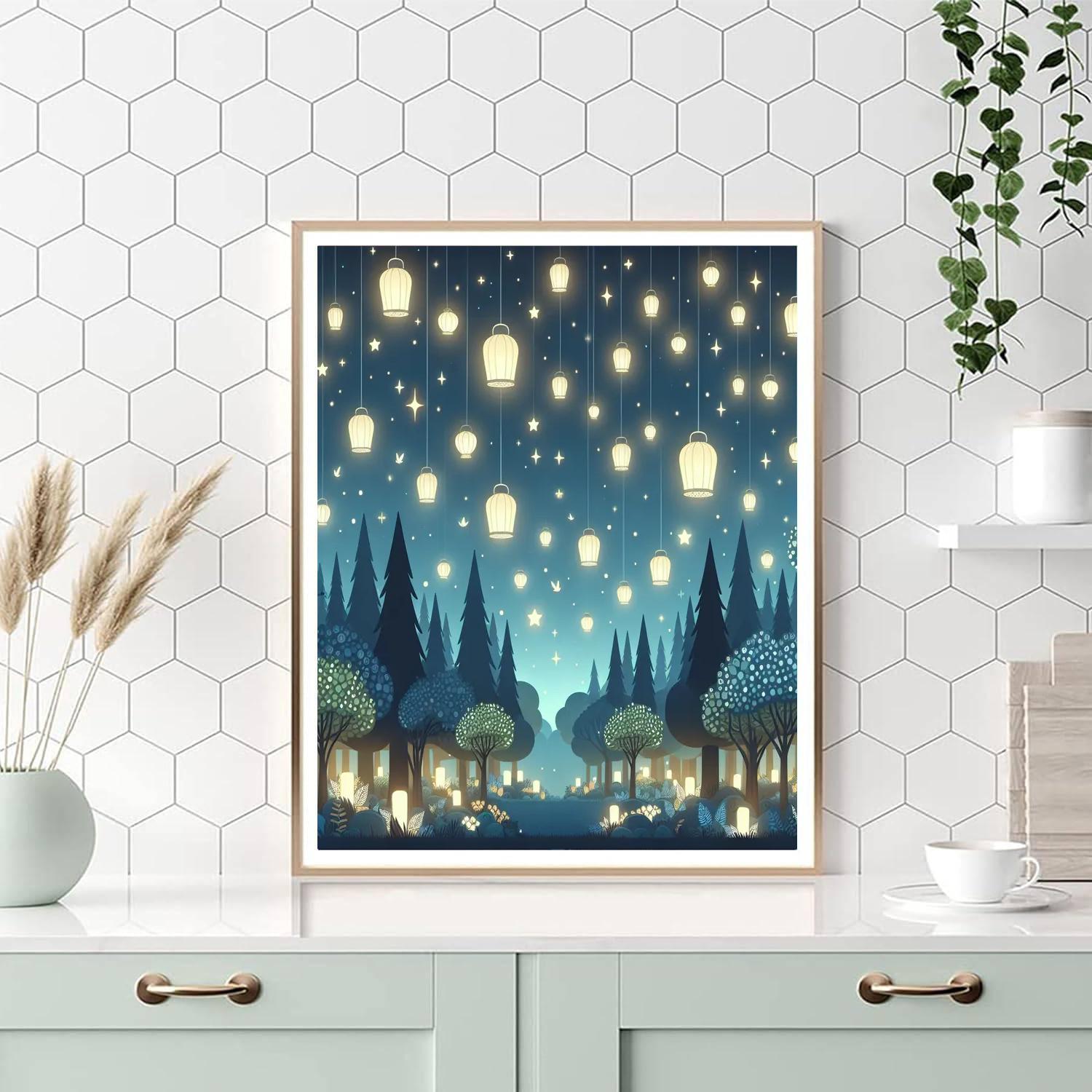 Enchanted Evening Lanterns Paint By Numbers Art