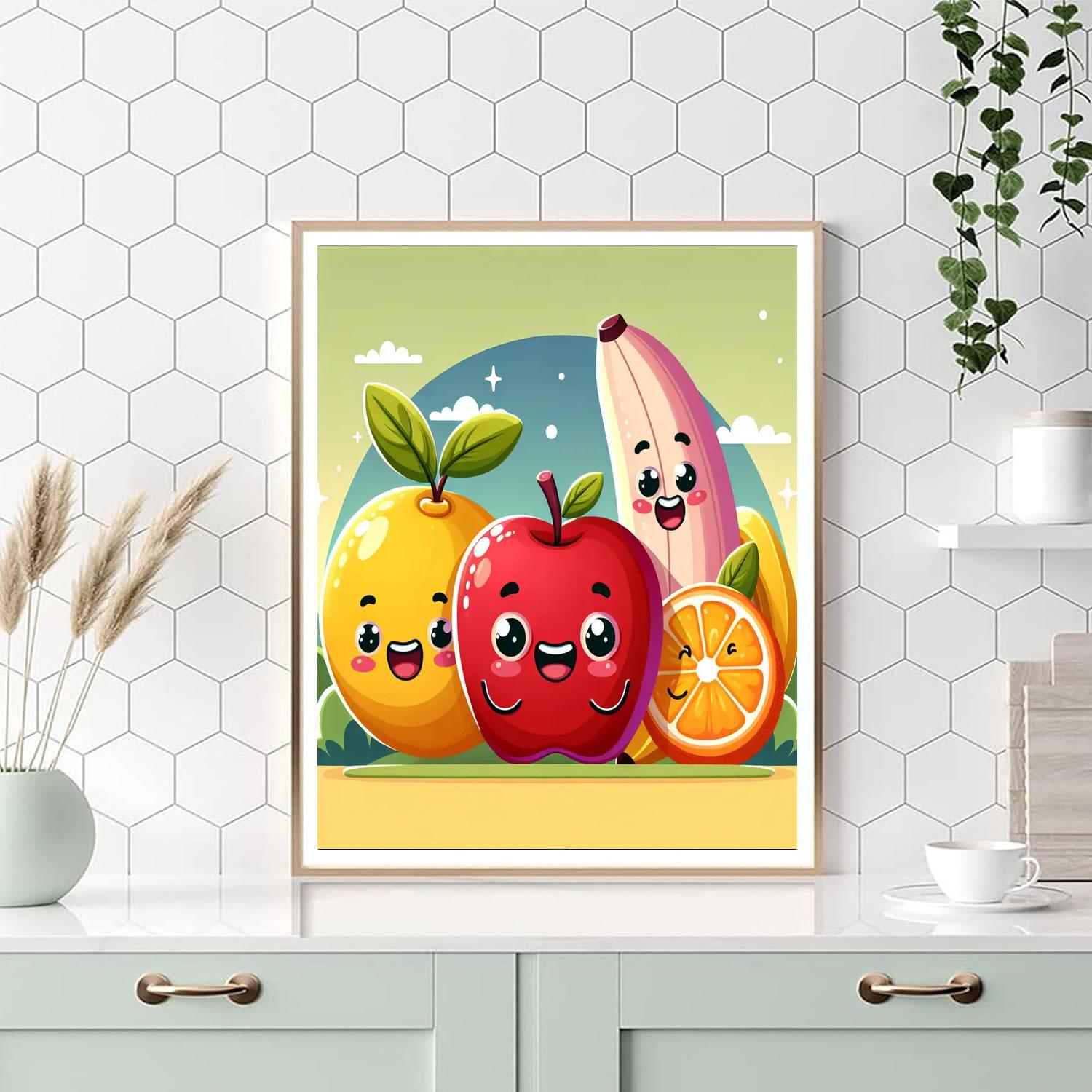 Whimsical Fruit Adventure Paint By Numbers Art