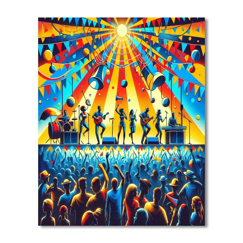 Colorful Music Festival Paint By Numbers Art