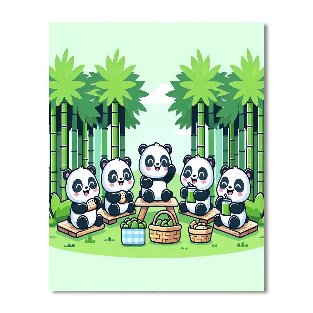 Panda Picnic Paradise Paint By Color