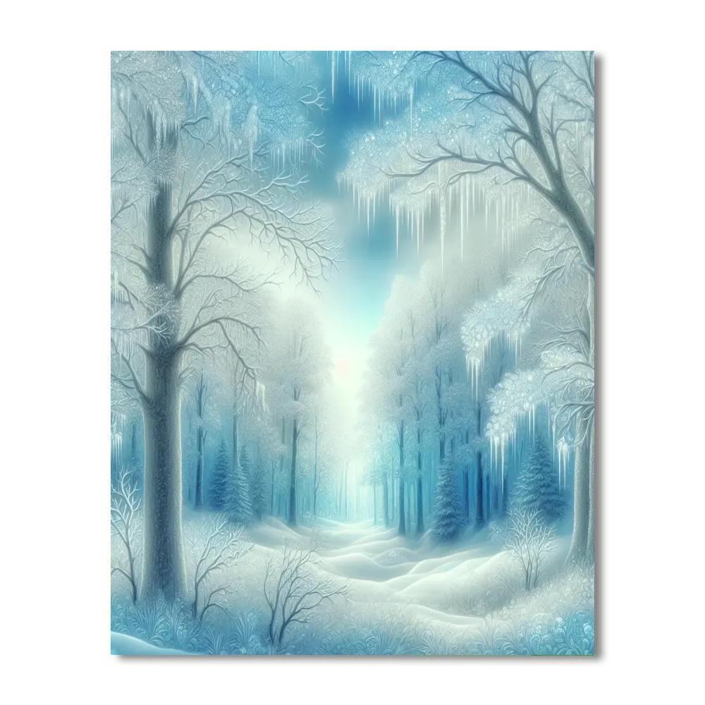 Frosty Forest Enchantment DIY Paint By Numbers