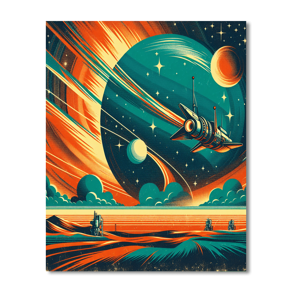 Retro Space Odyssey Paint By Numbers