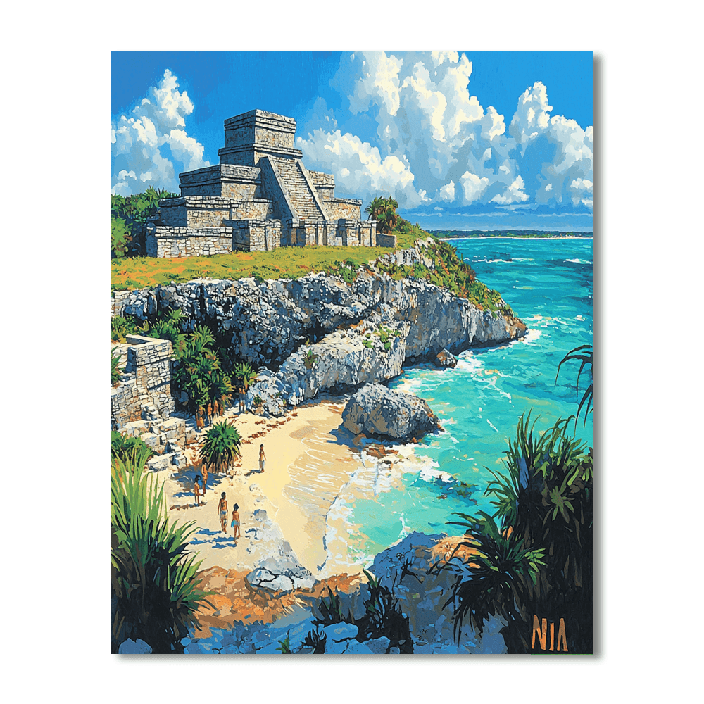 Tulum Ruins - Mexico Paint By Numbers Kits